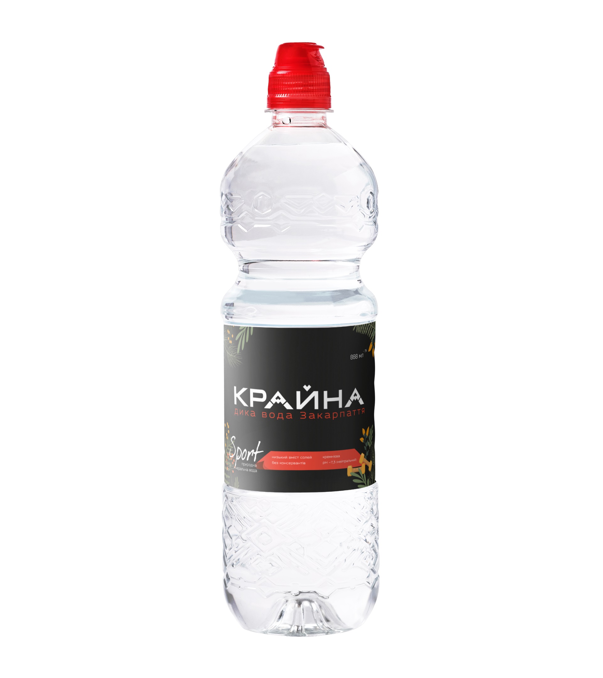 Вода мінеральна Крайна спорт негазована, 0,88 л.